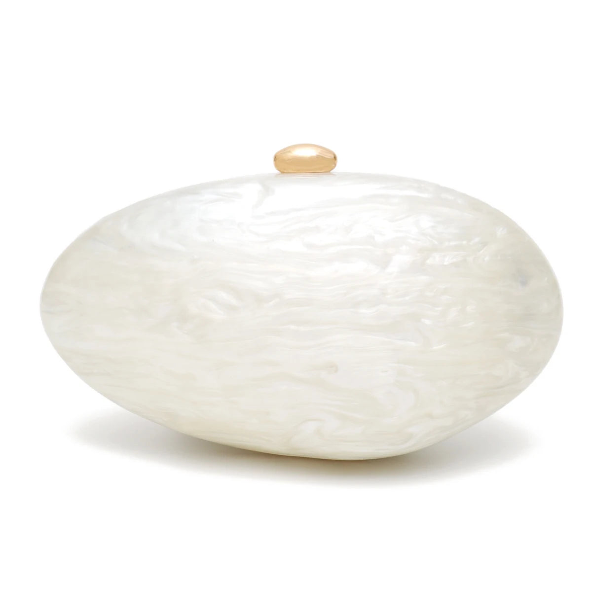 Acrylic Solid Minaudiere | Glamorous Shell Shaped Long Chain Evening Bag Luxegan