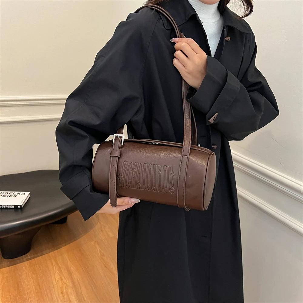 Multifunctional Cylinder Shaped Shoulder Bags | Winter Designer Handbags & Luxury Crossbody Bag Luxegan