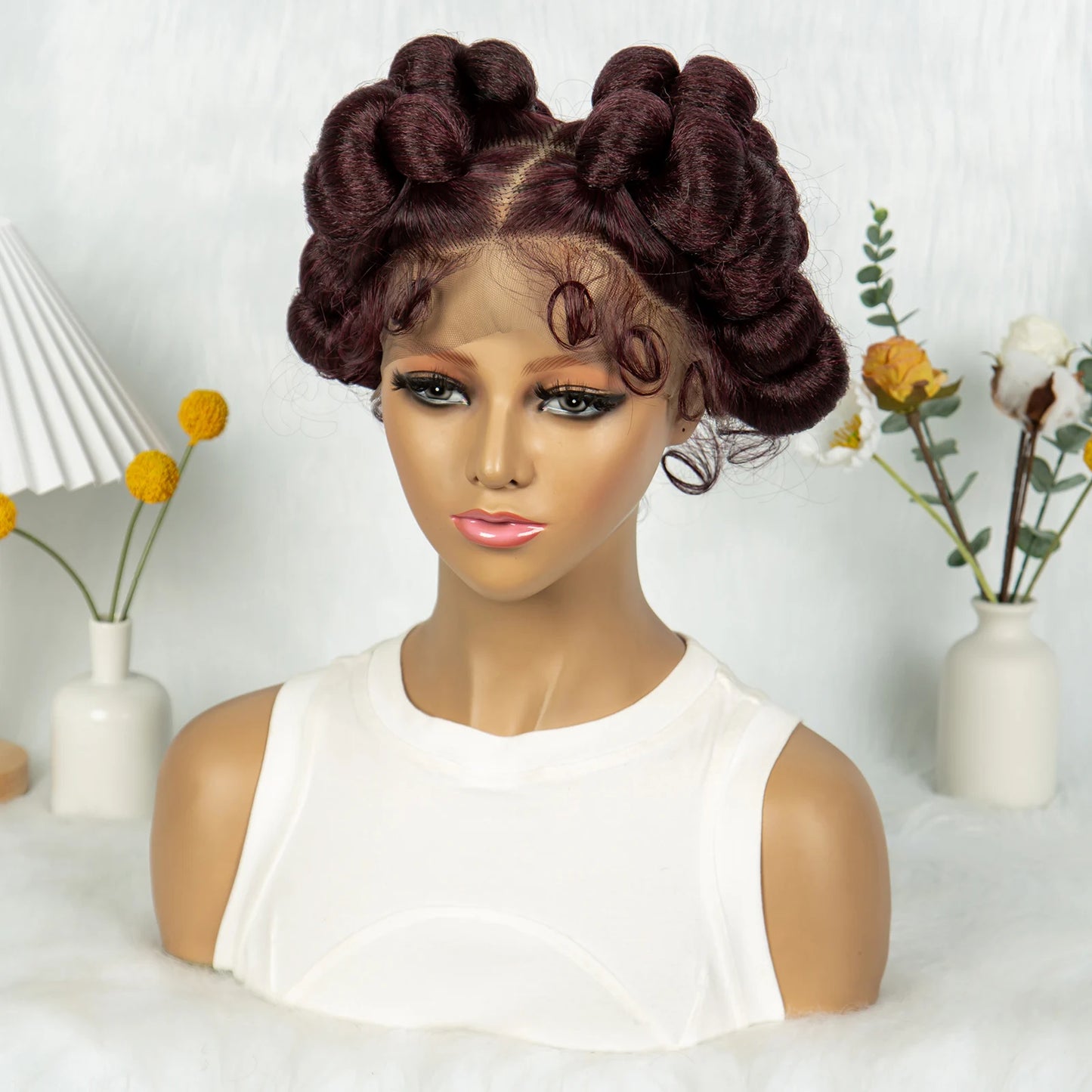 Knotless Box Braids Bantu Wig | Full Lace African Braiding  Luxegan