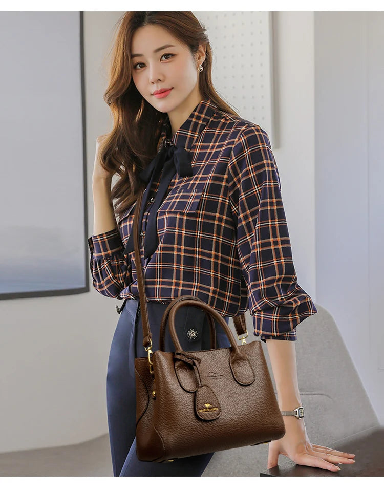 High-Quality PU Leather Women's Handbag | Luxury Shoulder & Crossbody Messenger Bag | Fashionable Multi-Layer Luxegan