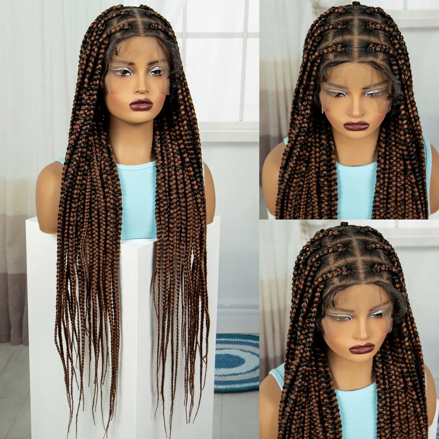 36" Knotless Box Braids Wig | Full Lace | Baby Hair | Natural Look Luxegan