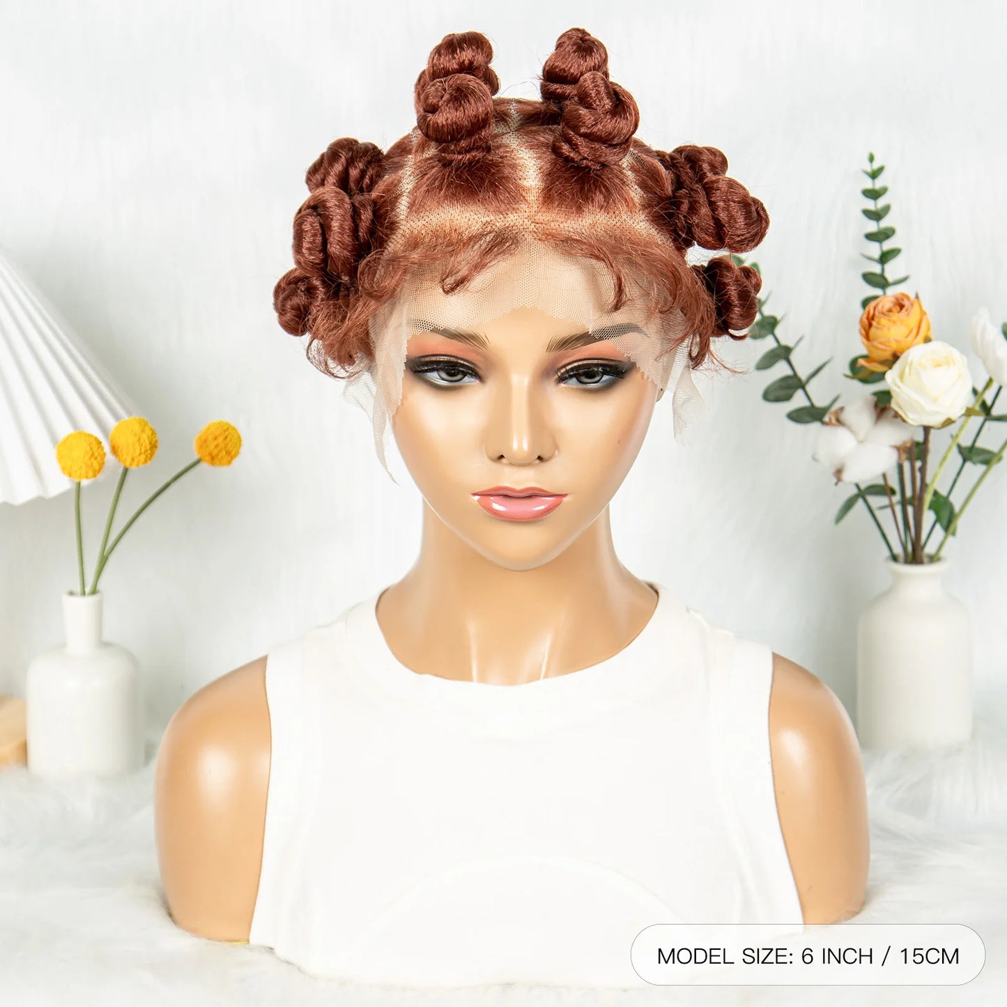 HD Transparent Lace Front Bantu Knots Wig | Synthetic | Full Lace | With Baby Hair | For Black Women