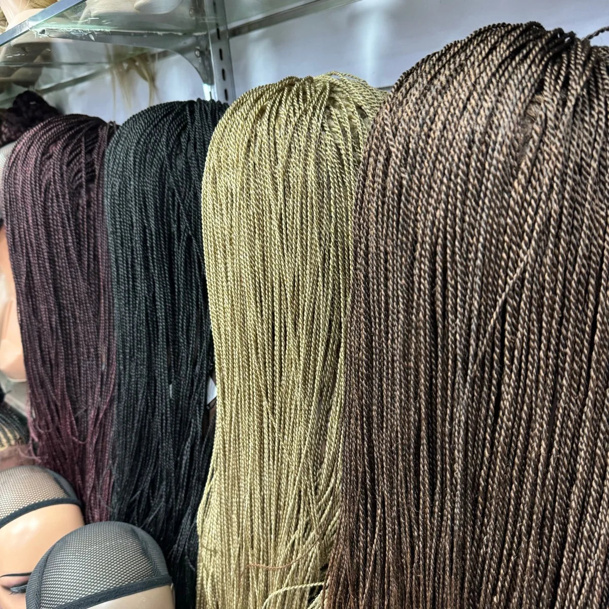 Knotless Box Braids Synthetic Lace Front Wig 28" | Straight | Heat Resistant | Kanekalon Hair | For Black Women