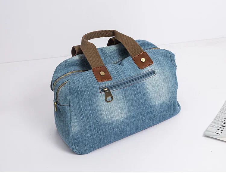 High-Quality Casual Denim Women’s Handbag | Vintage Blue Jeans Crossbody Bag | Large Travel Shoulder Tote & Big Bolsa Luxegan