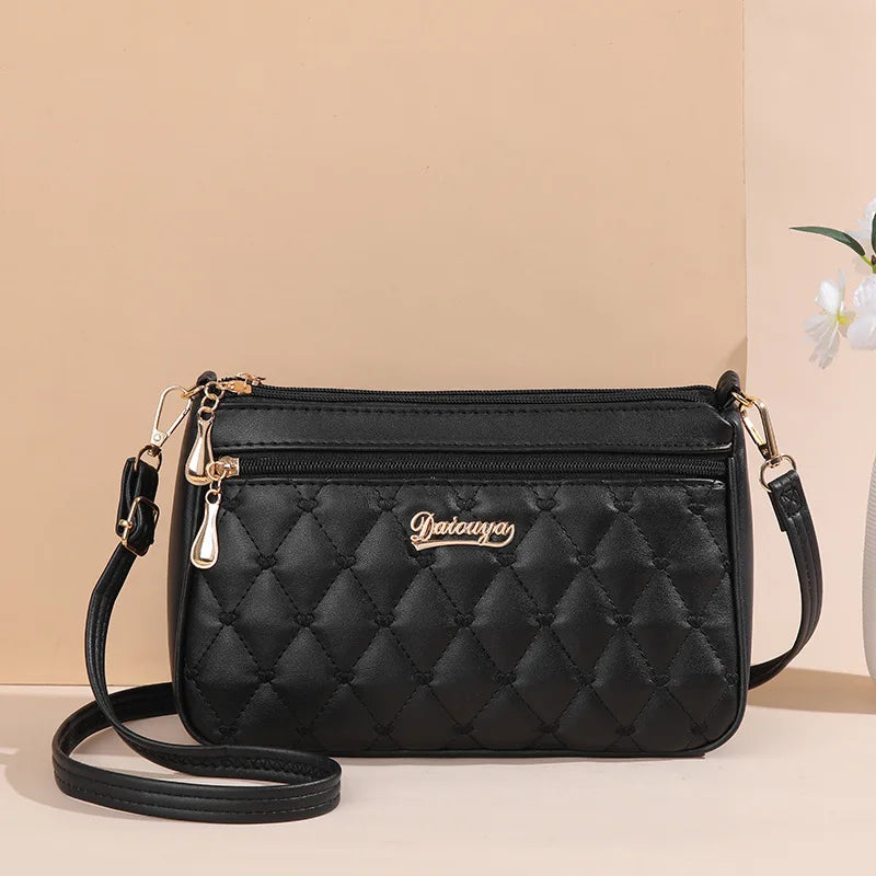 Women’s Embroidered Leather Handbag | Casual Satchel Messenger Bag | Ladies' Large Capacity Shoulder Bag with Decorative Hairball Pendant | Versatile PU Leather Top-Handle Bag Luxegan