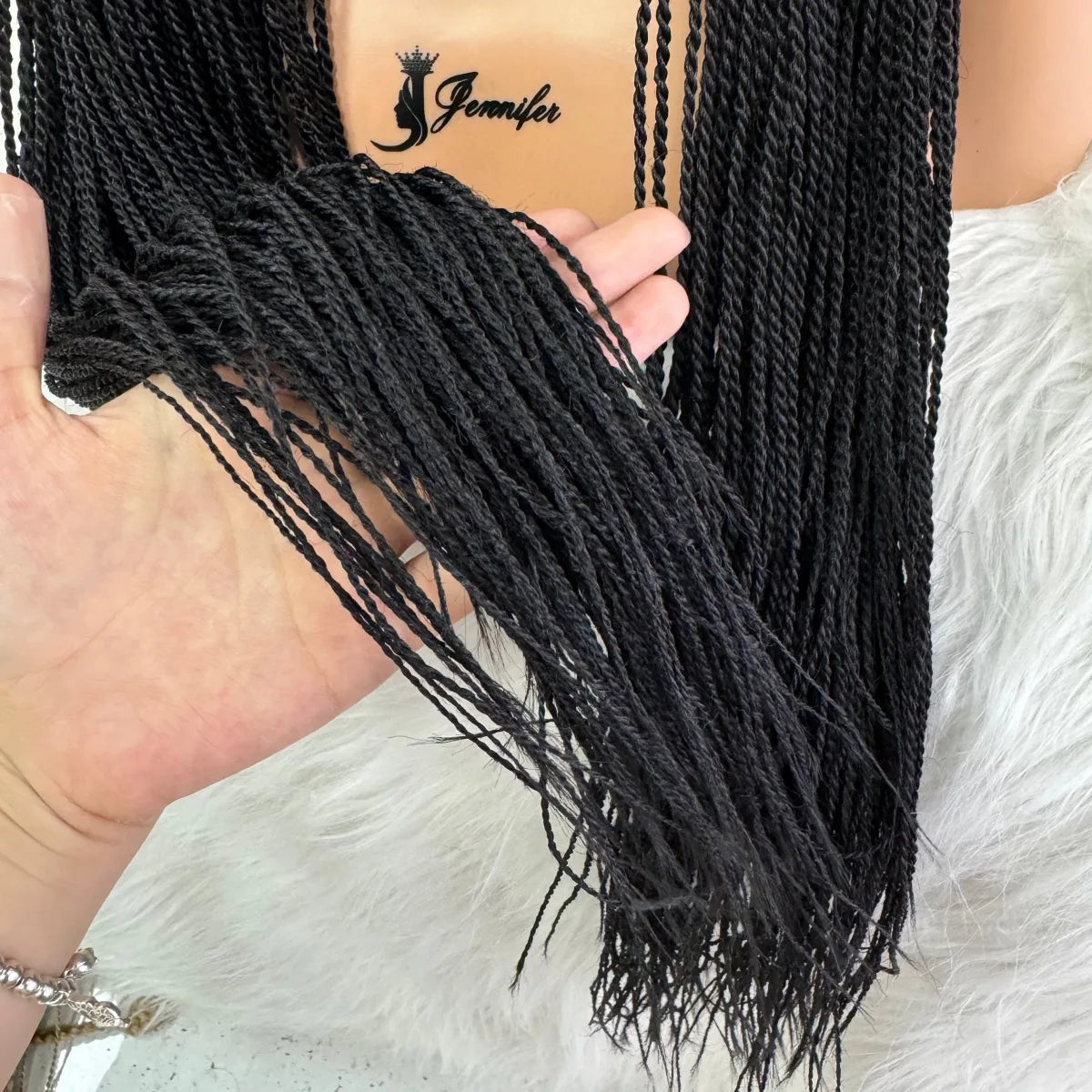 Knotless Box Braids Synthetic Lace Front Wig 28" | Straight | Heat Resistant | Kanekalon Hair | For Black Women
