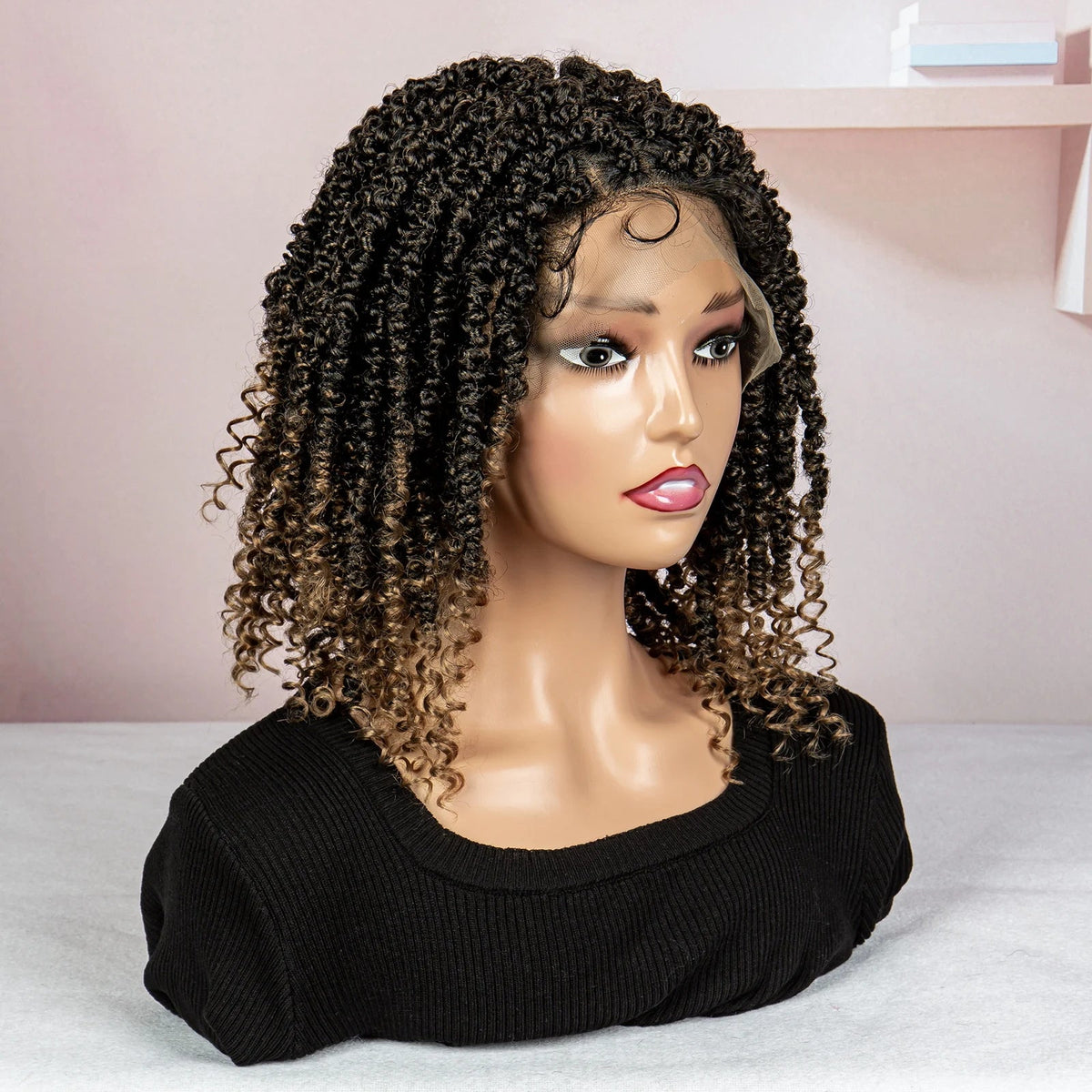 Dreadlocks Braided Wigs Lace Front Braided Wigs Short Box Braided Wigs for Women with Baby Hair Ombre Lace Braids Wigs Luxegan