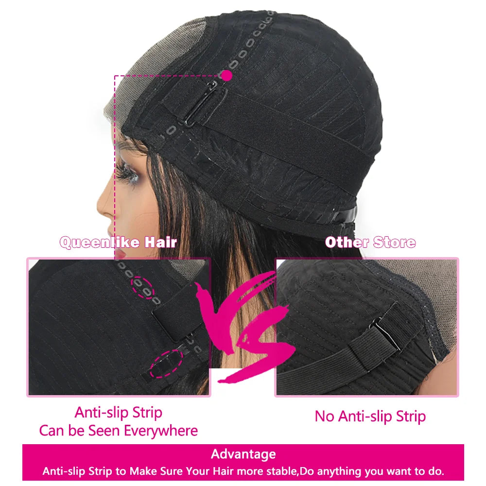 Straight Bob Wig | Glueless | Brazilian Remy Hair | 4x4 Lace Closure | Pre-Cut | Ready to Wear | Natural Black