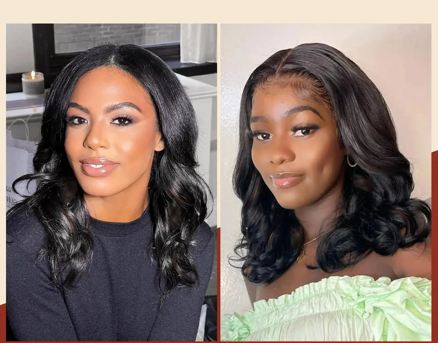 Short Bob | 6X4 | Body Wave Wig | Lace Front | Human Hair | Transparent Lace Closure | Pre-Cut | Pre-Plucked | Glueless | HD | Ready To Wear | Wear and Go Luxegan