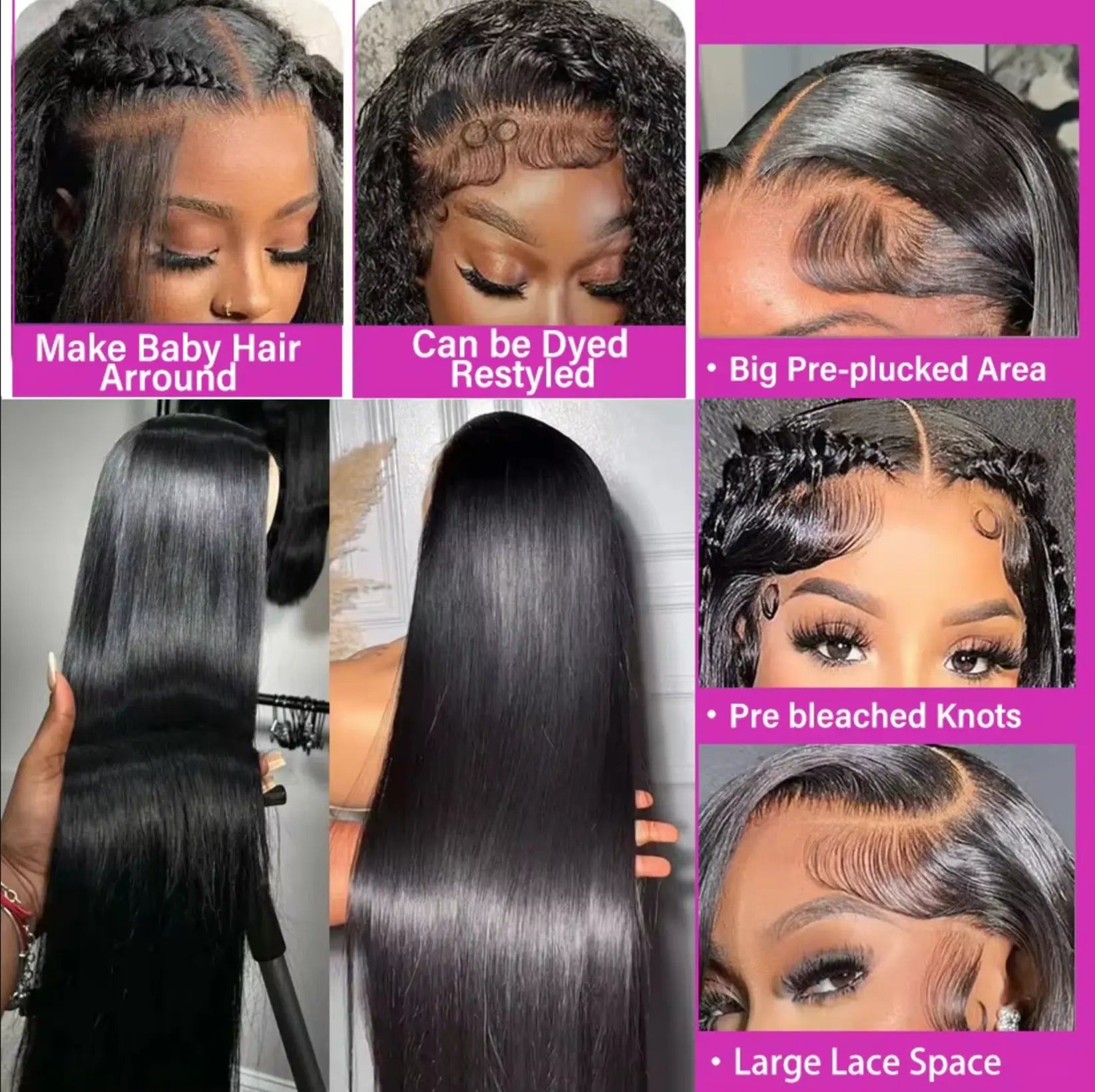Straight | Human Hair | HD | Lace Frontal | Glueless | Ready To Wear | Brazilian | Preplucked