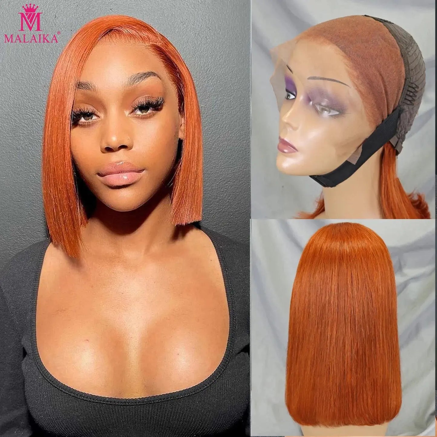 Straight | Short BoB | Lace Front | Human Hair | Glueless | Brazilian | Ready to Wear Luxegan