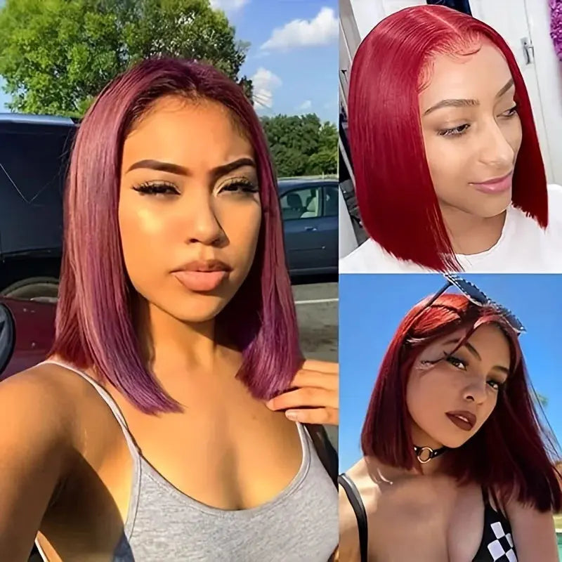 Straight | Short BoB | Lace Front | Human Hair | Glueless | Brazilian | Ready to Wear Luxegan