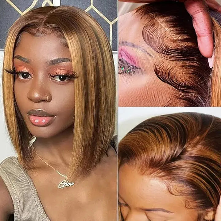 Straight | Short BoB | Lace Front | Human Hair | Glueless | Brazilian | Ready to Wear Luxegan