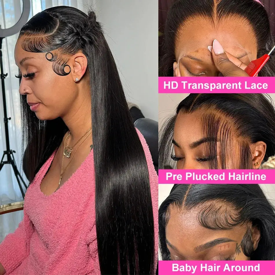 Transparent Bone Straight | Human Hair | Brazilian | Remy | Lace Frontal Wig Luxegan