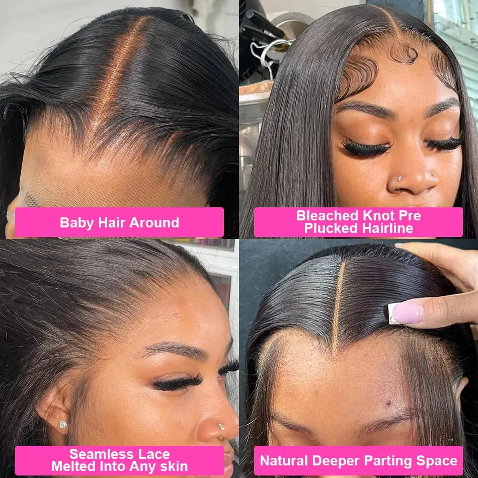 Transparent Bone Straight | Human Hair | Brazilian | Remy | Lace Frontal Wig Luxegan