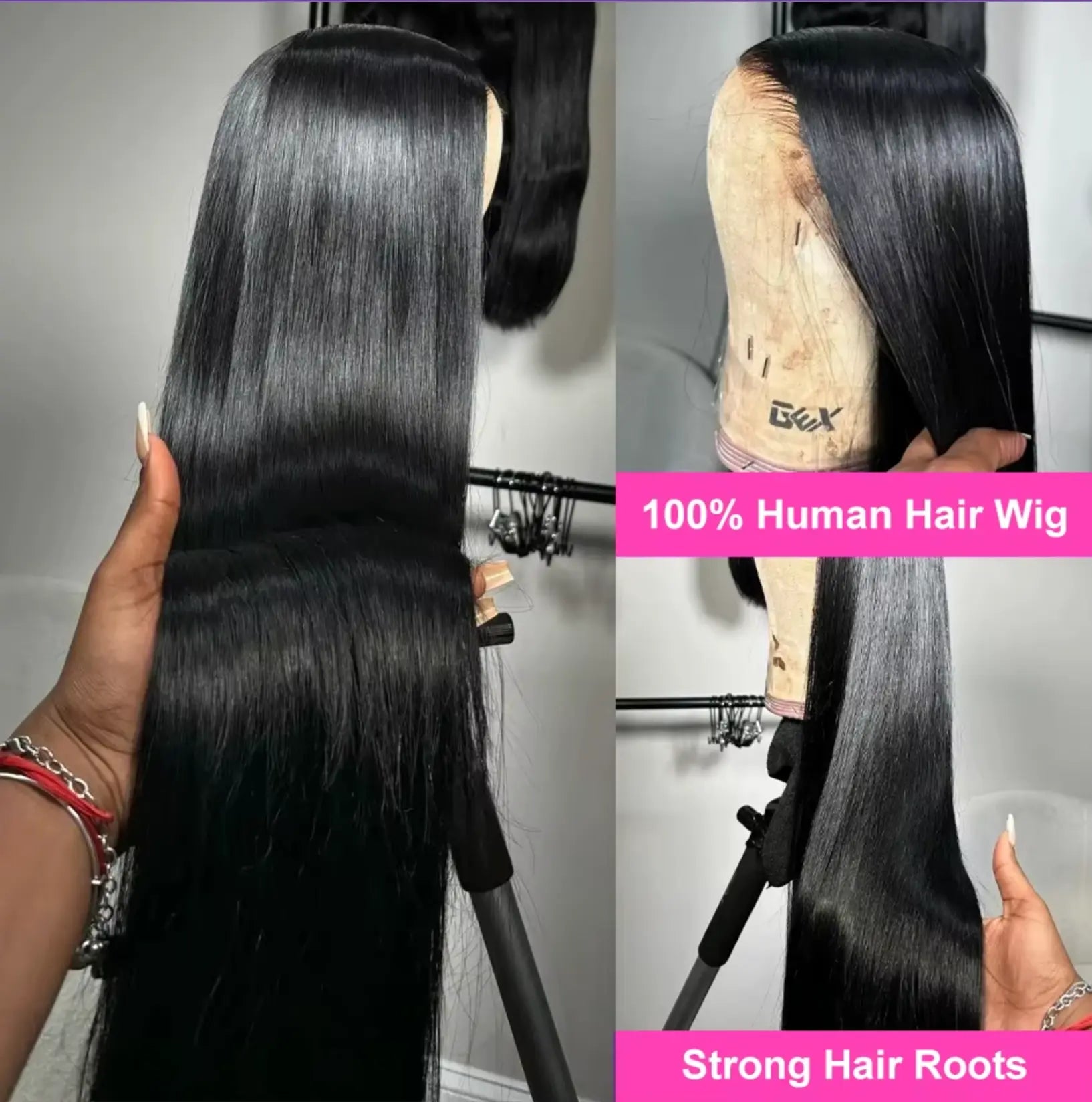 Transparent Bone Straight | Human Hair | Brazilian | Remy | Lace Frontal Wig Luxegan