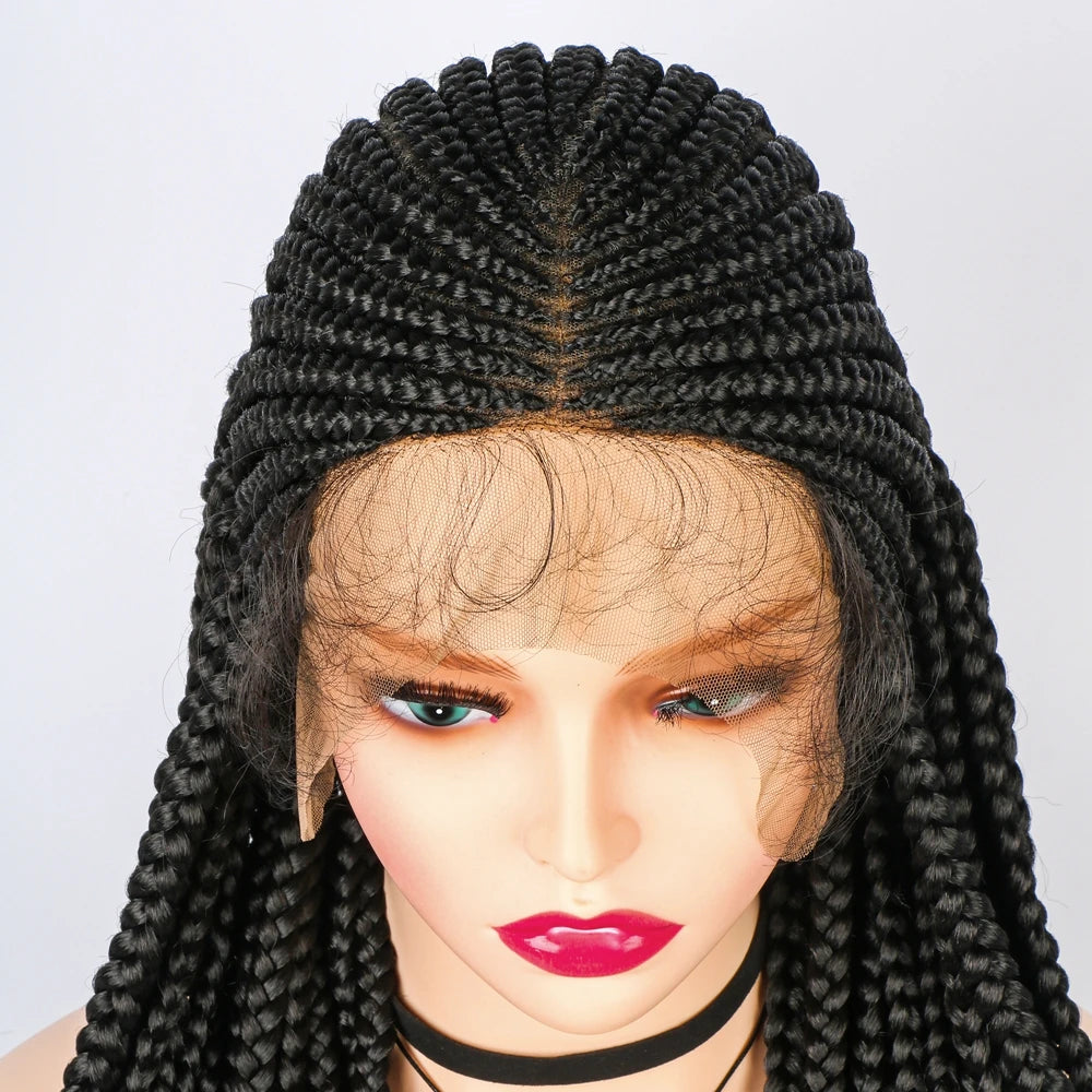 14" Short Braided Bob Wig | Lace Front | Heat Resistant | Black Women Luxegan