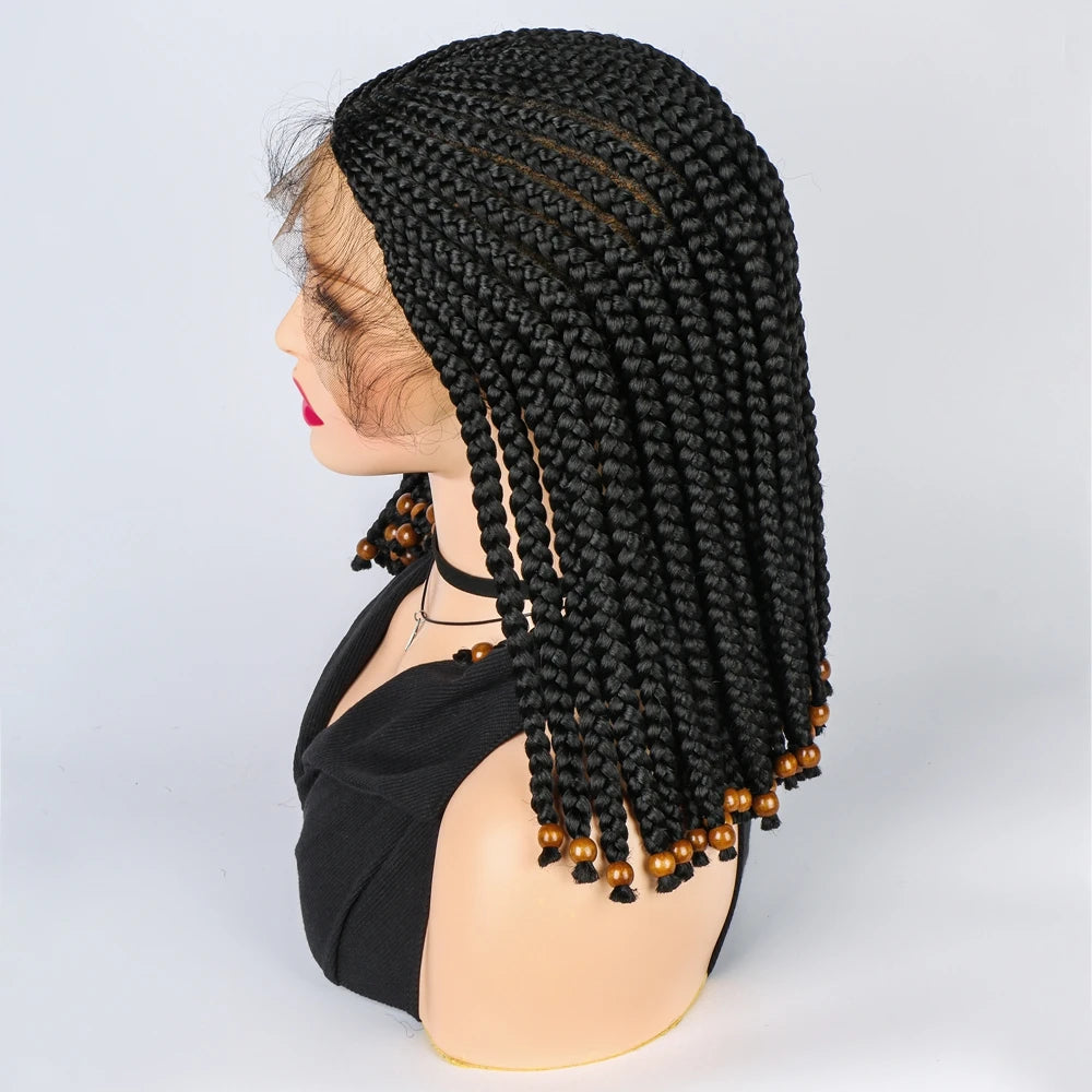 14" Short Braided Bob Wig | Lace Front | Heat Resistant | Black Women Luxegan