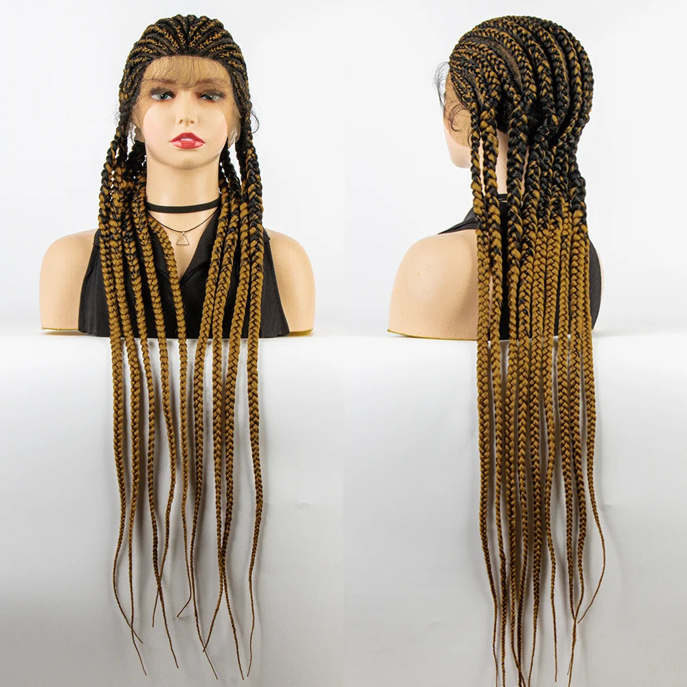 KIMA Cornrow Box Braids Wig with Baby Hair | Full Lace & Lace Front Options Luxegan