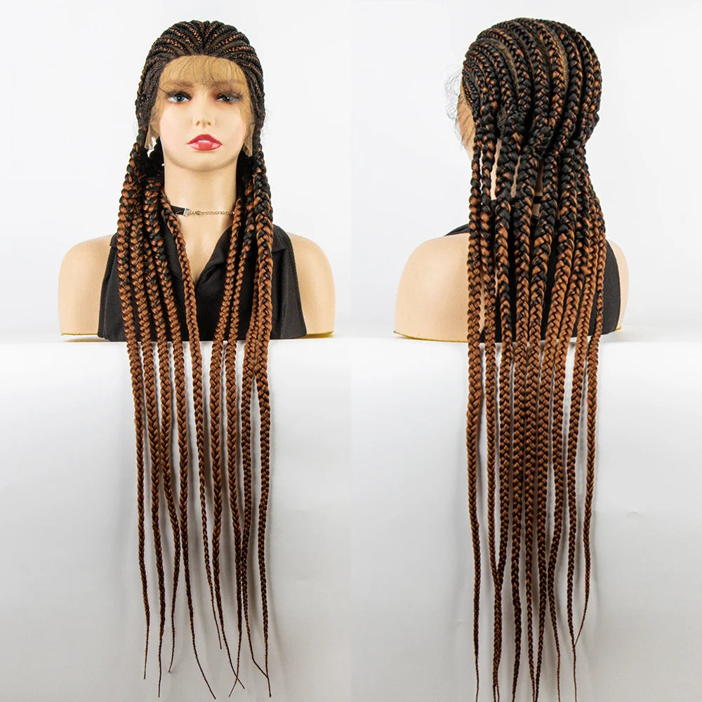 KIMA Cornrow Box Braids Wig with Baby Hair | Full Lace & Lace Front Options Luxegan