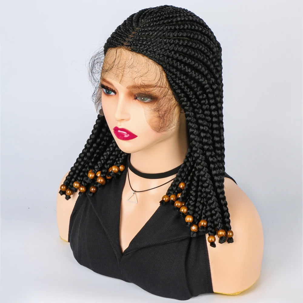 14" Short Braided Bob Wig | Lace Front | Heat Resistant | Black Women Luxegan