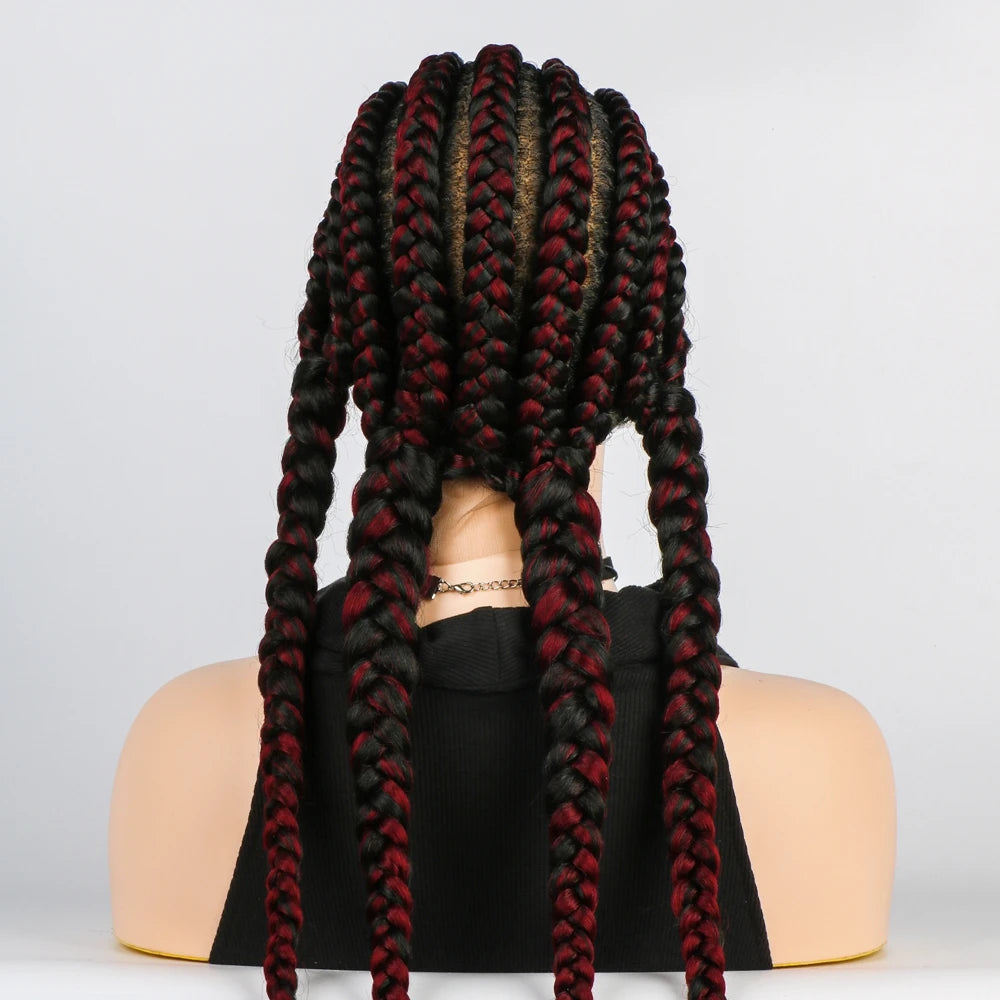 KIMA 36" Long Box Braided Wig with Baby Hair | Full Lace Ghana Braids Luxegan