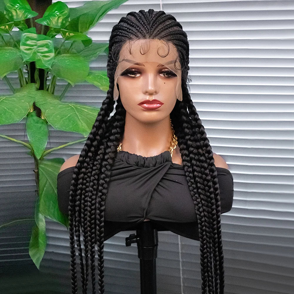 KIMA Cornrow Box Braids Wig with Baby Hair | Full Lace & Lace Front Options Luxegan