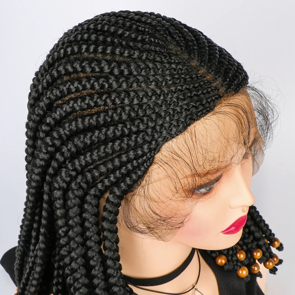 14" Short Braided Bob Wig | Lace Front | Heat Resistant | Black Women Luxegan
