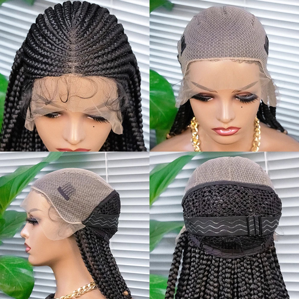 14" Short Braided Bob Wig | Lace Front | Heat Resistant | Black Women Luxegan
