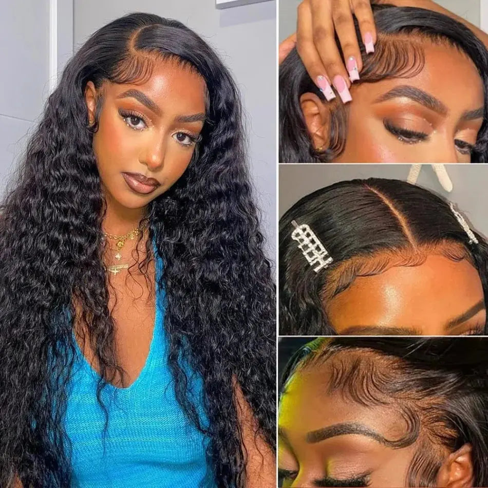 Water Wave Lace Front | Lace Closure | Black | Curly | HD Lace Frontal Human Hair | Glueless | Human Hair | Ready To Wear Luxegan