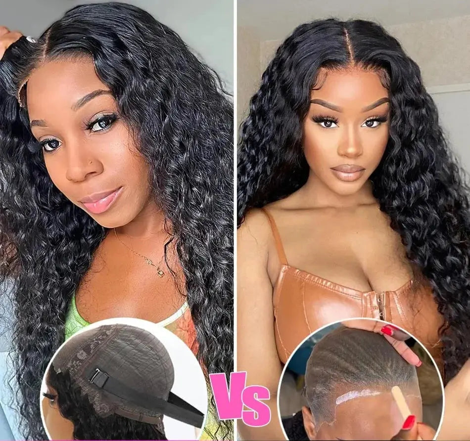 Water Wave Lace Front | Lace Closure | Black | Curly | HD Lace Frontal Human Hair | Glueless | Human Hair | Ready To Wear Luxegan
