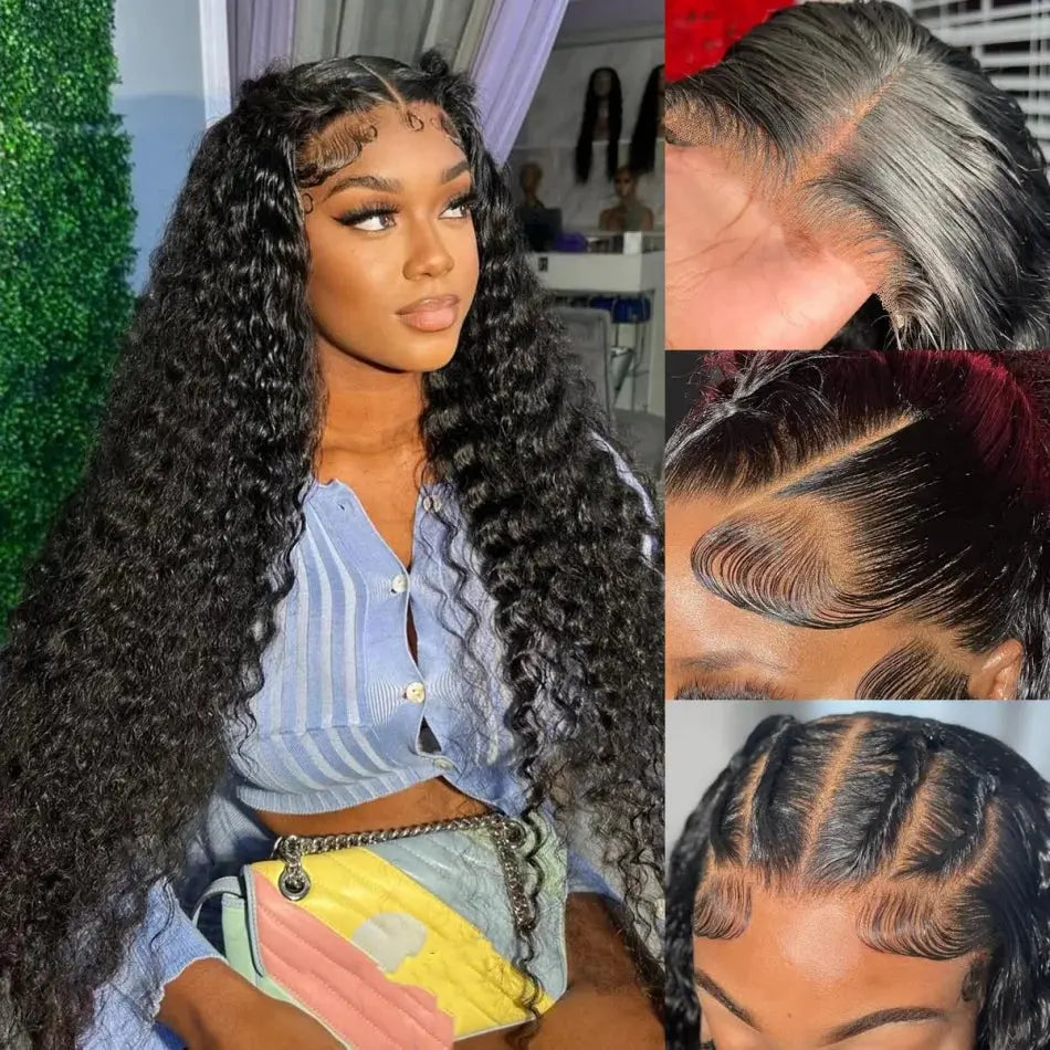 Water Wave Lace Front | Lace Closure | Black | Curly | HD Lace Frontal Human Hair | Glueless | Human Hair | Ready To Wear Luxegan