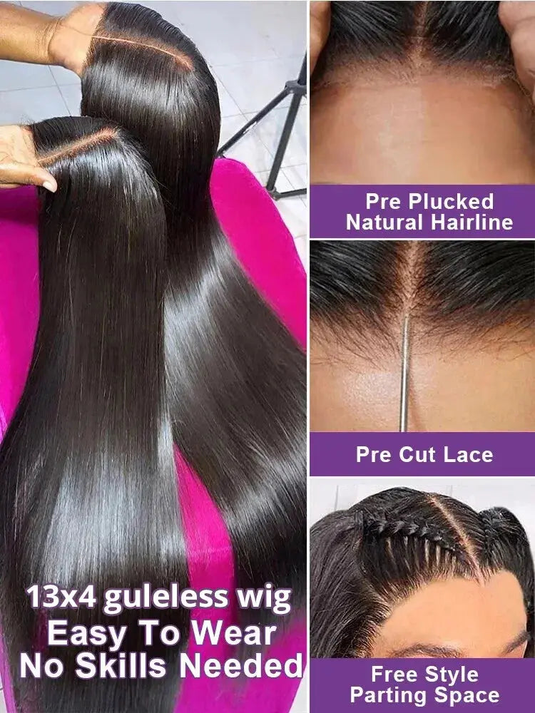 Wear and Go Bone Straight Human Hair Wig Luxegan