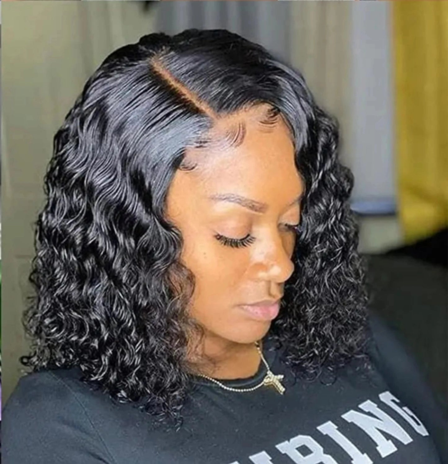 Wear and Go Glueless Short Curly Bob Wig | Deep Wave | 13x5x1 Lace Front | Brazilian Remy Hair Luxegan