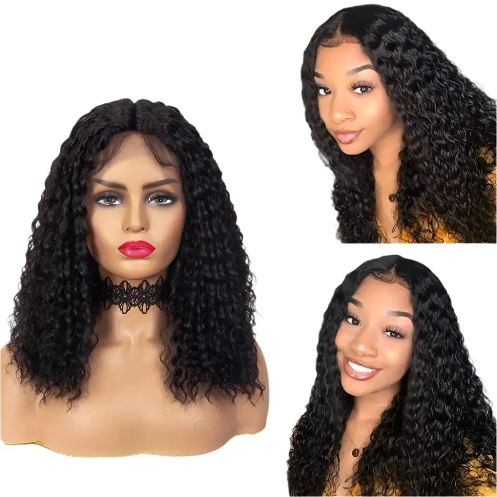 Wear and Go Glueless Short Curly Bob Wig | Deep Wave | 13x5x1 Lace Front | Brazilian Remy Hair Luxegan