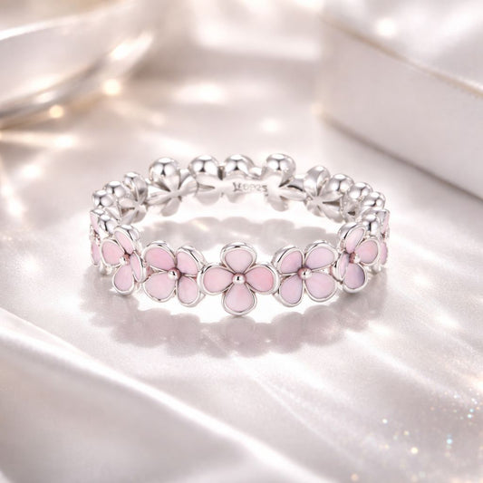 Anillo de esmalte de plata 925 talla 5 para mujer