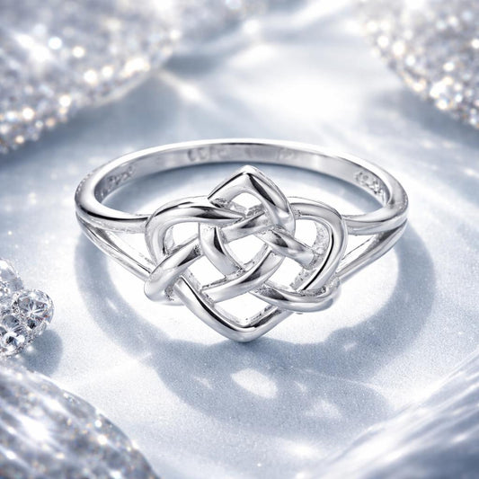 Anillo de Plata de Ley 925 Talla 6.0 con Baño de Platino