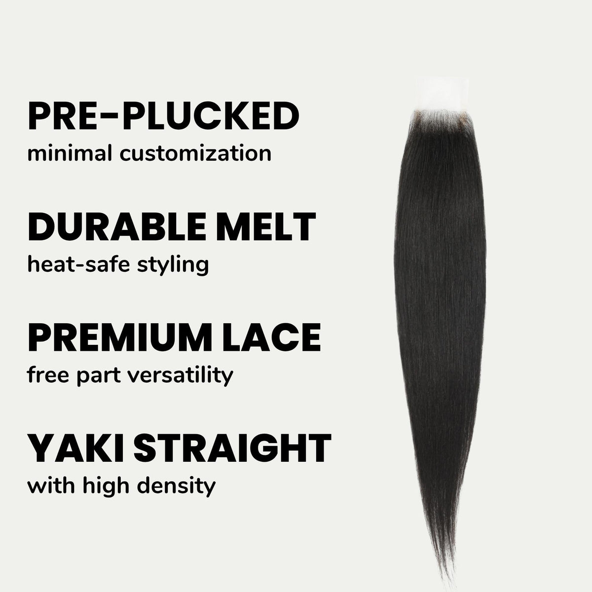 Yaki Straight 2x6 Transparent Lace Human Hair Closure Luxegan