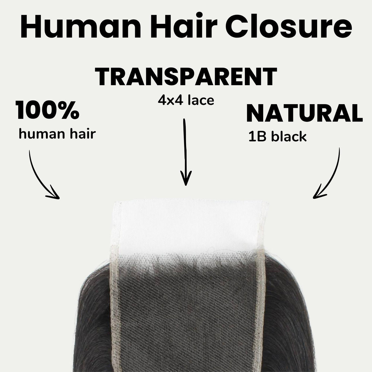 Yaki Straight 4x4 Transparent Lace Human Hair Closure Luxegan