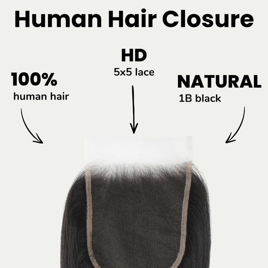 Yaki Straight 5x5 HD Lace Human Hair Closure Luxegan