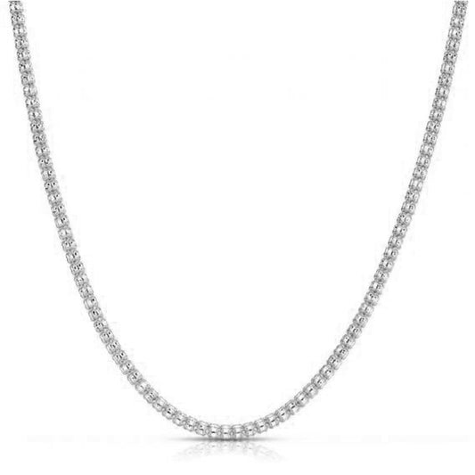 Cadena barril de hielo en oro blanco de 14k (3.14 mm)