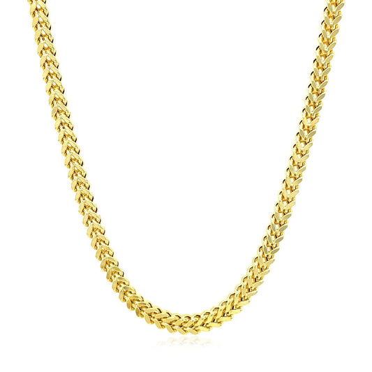 Cadena Franco cuadrada de oro amarillo de 14k y 3.2mm