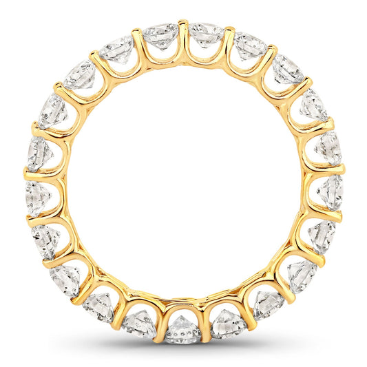 Anillo de oro amarillo de 14K con diamante de laboratorio genuino de 2.52 quilates