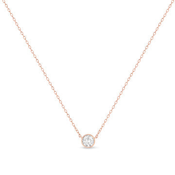Collar con colgante biselado de diamantes de 0,50 quilates en plata de ley .925 de 45,72 cm (color I-J, claridad I2-I3)