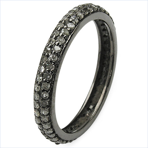 Anillo de plata de ley .925 con diamante auténtico TLB de 0,67 quilates