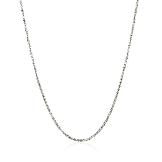Cadena Ajustable de Palomitas de Maíz de Oro Blanco de 14k de 1.3 mm