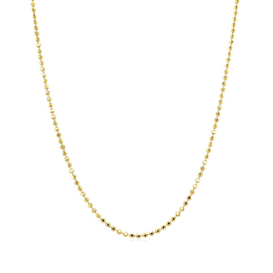 Cadena de Oro Amarillo de 14k con Cuentas Talladas de 1.2mm