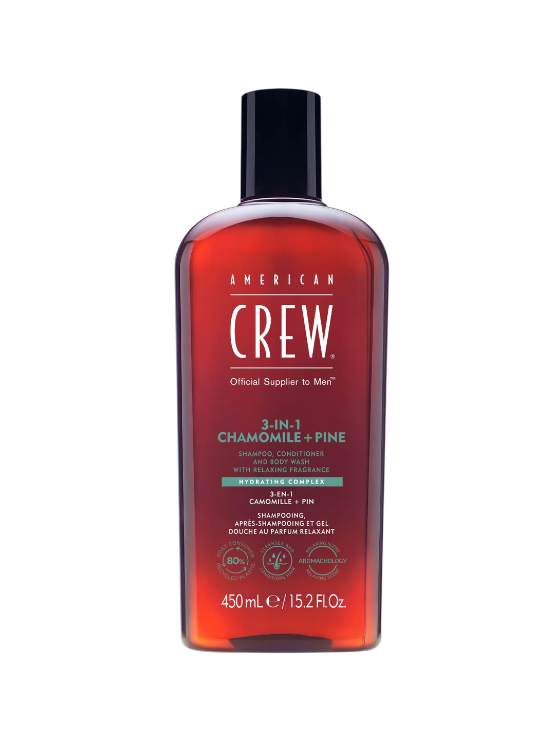 American Crew, 3-In-1 Tea Tree, Chamomile & Pine, Hair Shampoo, Conditioner & Shower Gel 3-In-1, Hydrating, 450 ml