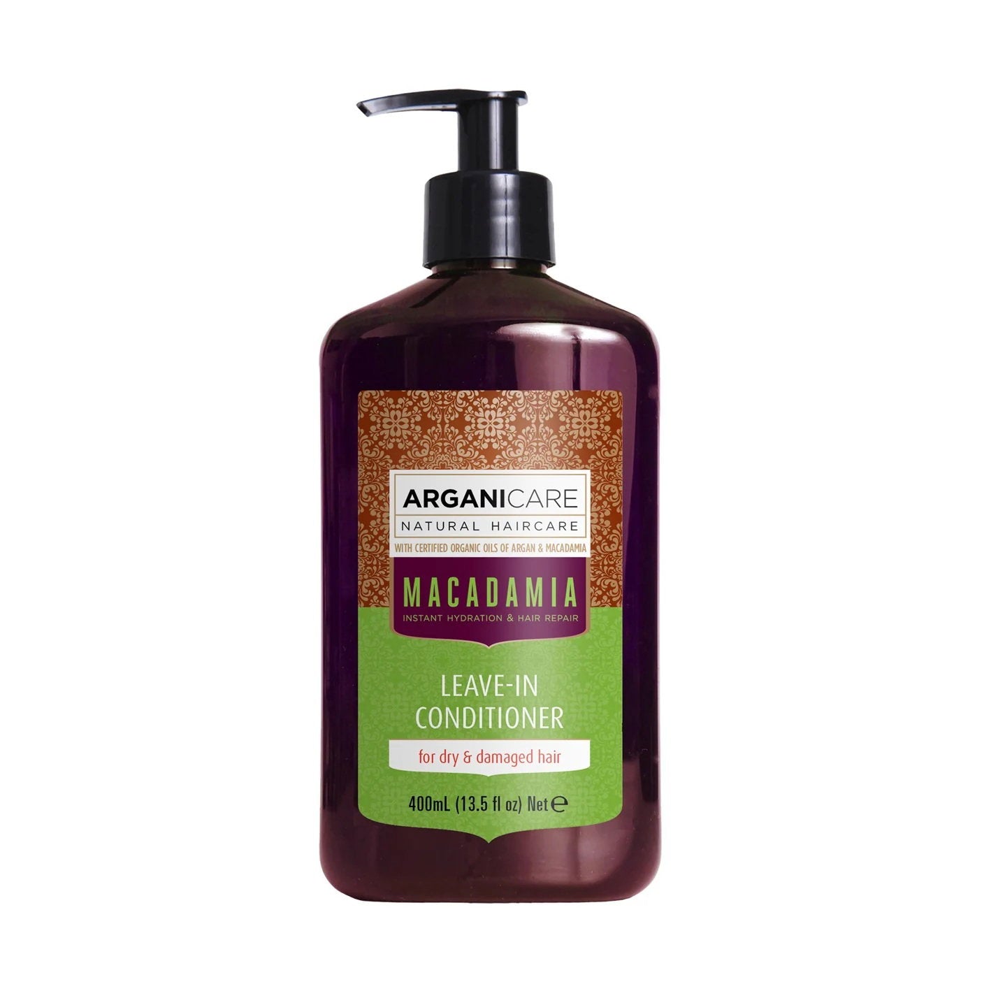 Arganicare, Macadamia, Hair Leave-In Conditioner, Nourishing & Repairing, 400 ml