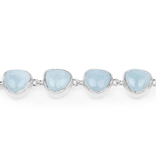Pulsera de aguamarina auténtica de 25,90 quilates de plata de ley .925